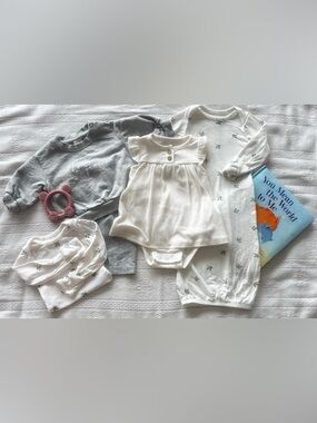 Newborn Girl Neutral Sage & Cream Bundle | H&M + Carter’s | Soft Cozy Set